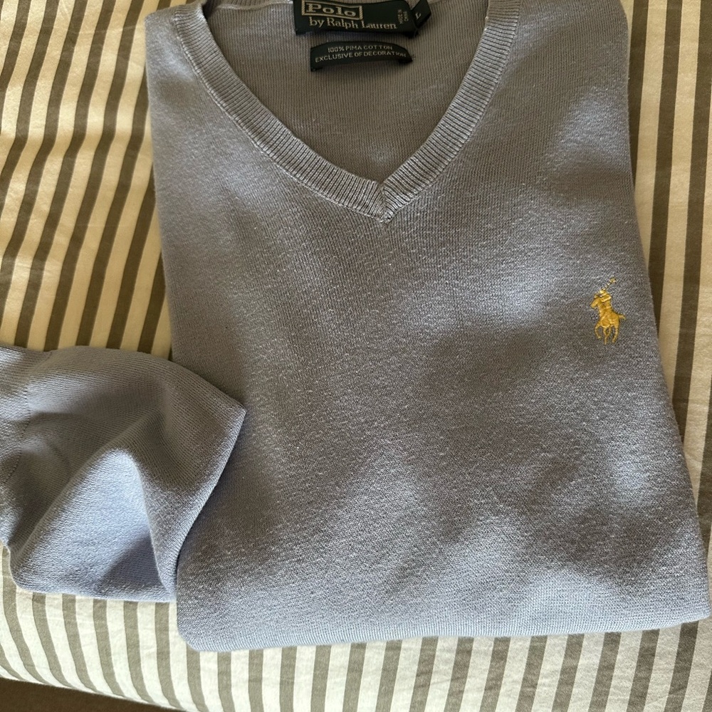 Ralph Lauren Blue V-Neck Sweater
